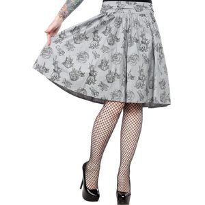 Retired rare Sourpuss Lovecraft spooky rockabilly goth skirt size S